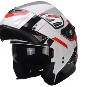 Casca flip-up TRENDY 20 T-706 alb-rosu-negru, marimea L Ofertă limitată