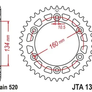 Doar azi Pinion transmisie spate JT Sprockets Aluminiu JTA1308, 48 dinti