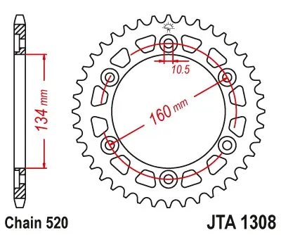 Doar azi Pinion transmisie spate JT Sprockets Aluminiu JTA1308, 48 dinti