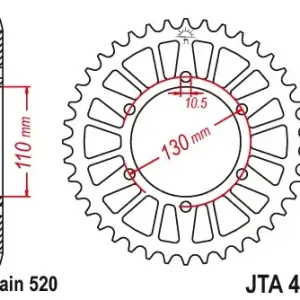 Pinion transmisie spate JT Sprockets Aluminiu JTA486, 47 dinti Premium