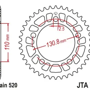 Pinion transmisie spate JT Sprockets Aluminiu JTA75, 42 dinti Reducere extra