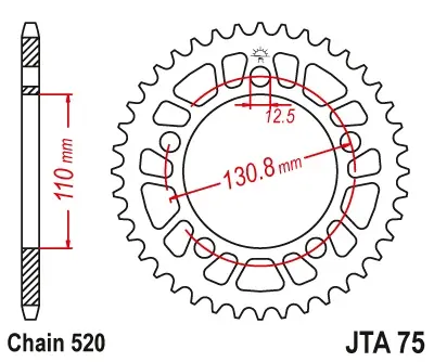 Pinion transmisie spate JT Sprockets Aluminiu JTA75, 42 dinti Reducere extra