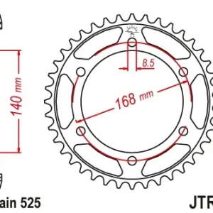 Ofertă de sezon Pinion transmisie spate JT Sprockets JTR6, 42 dinti