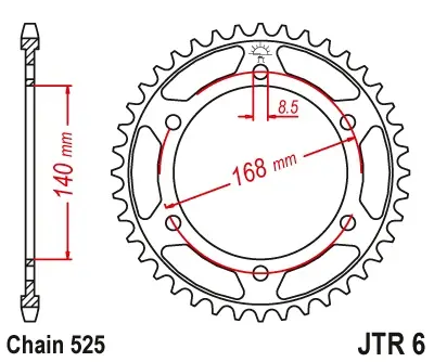 Ofertă de sezon Pinion transmisie spate JT Sprockets JTR6, 42 dinti