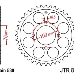 Expediere rapidă Pinion transmisie spate JT Sprockets JTR824, 46 dinti