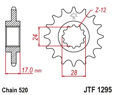 Mai ieftin Pinion transmisie fata JT Sprockets JTF1295, 14 dinti
