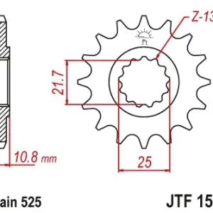 Promoție Pinion transmisie fata JT Sprockets JTF1586, 16 dinti