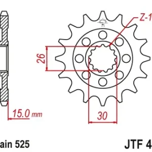 Pinion transmisie fata JT Sprockets JTF404, 17 dinti Doar azi