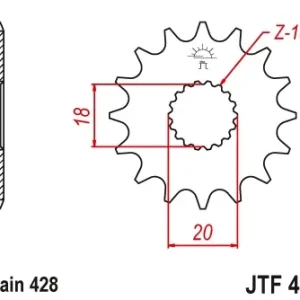 Pinion transmisie fata JT Sprockets JTF426, 14 dinti Super ofertă