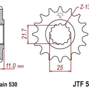 Cumpărături sigure Pinion transmisie fata JT Sprockets JTF580, 16 dinti
